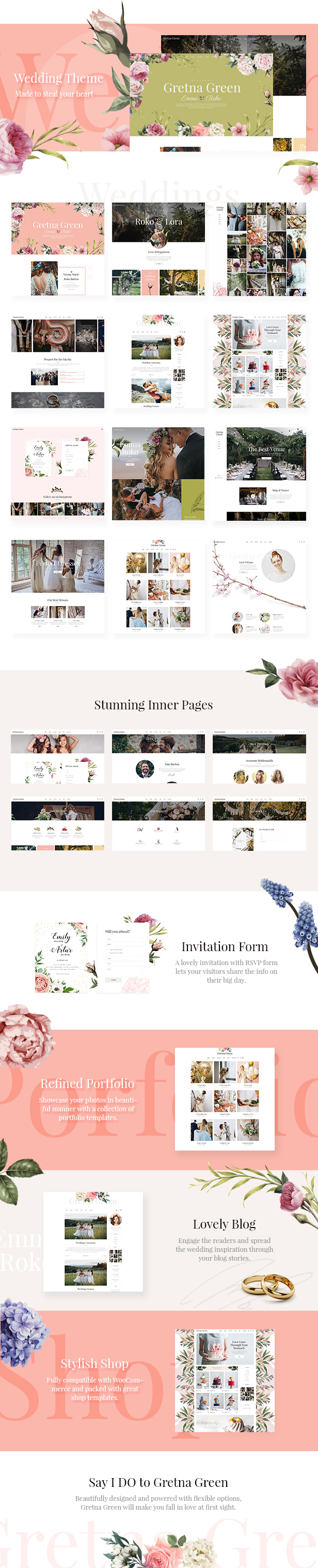 WordPress theme Gretna Green - A Stylish Theme for Weddings, Event Planners and Celebrations (Wedding)